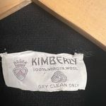 Kimberly Vintage Black Wool Knit Belted Button Front Patch Pocket Jacket Size L Photo 10