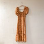 ASTR Puff Sleeve Midi Dress in Blush Multi Floral Medium Photo 1