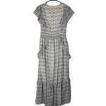 Max Studio  Blue & White Floral Tiered Flutter Short Sleeve Dress Women Sz S Photo 1