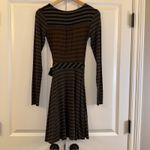 Bailey 44 Dress XS Brown Gray Striped Long Sleeve Wrap Style Made in USA Photo 1