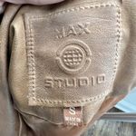 Max Studio  WOMEN’S COGNAC CLASSIC FAUX VEGAN LEATHER MOTO JACKET SIZE SMALL EUC Photo 8