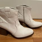 Dirty Laundry  Textured White Ankle Booties Photo 1