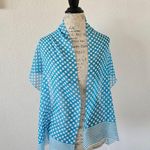 Accessory Street Blue Polka Dot Striped Sheer Long Neck Scarf Photo 1