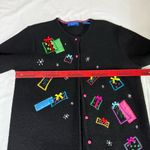 Karen Scott  Sport Women’s Black Medium Wool Satin Button Cardigan Gifts Casual Photo 5