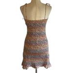 Storia  Floral Multicolor Smocked Bodycon Tie Strap Dress Size Large Ruffle Hem Photo 6