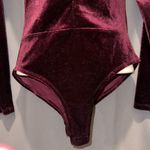 Charlotte Russe Sexy Maroon Velvet Stretch Bodysuit Photo 2