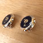 Palm Tree Moon Earrings Clip On Retro SC State Blue Photo 1