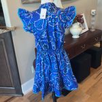 Avara Sloane Bright Blue Dress Flutter Sleeve Drawstring Cinched Waist Mini New Size XS Photo 2