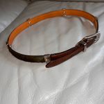 Brighton  Leather horse Hair Colorblock Belt Size 30 Photo 5