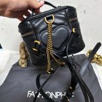 Gucci Authentic Calfskin Matelasse Chevron Mini GG Marmont Top Handle Bag Photo 7