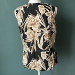 Amanda Smith  Sleeveless Floral Blouse 100% linen size medium Photo 2