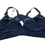 Aerie Lace Wireless Bra Real Power Push Up Paisley Navy Blue 36D Photo 1
