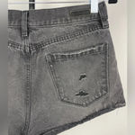 BLANK NYC  Black Distressed Cut Off‎ Button Fly Denim Shorts Photo 2