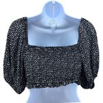 Forever 21  Womens Top S Milkmaid Coquette Feminine Floral Smocked Crop Festival‎ Photo 1