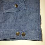 Blunauta Italian Linen Blue Gray Lightweight Denim Long Sleeves Button Shirt Top Photo 8