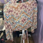 Raga  NWT  crop boho tie front top , Floral and Multicolor. Photo 2