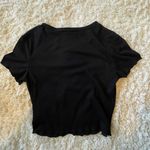 Forever 21 Ribbed Cropped Black Tee Shirt Photo 1