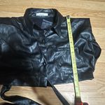 Black Faux Leather tie around Crop Top ‘#BeYouTy’ women’s Large Photo 6