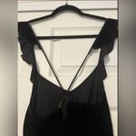 Victoria's Secret Victoria’s Secret Black Velvet Velour Ruffle Teddy Romper Whimsigoth Fairy Y2K Photo 5