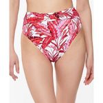 Jessica Simpson  Paradiso Palm High-Waist O-Ring Bottoms Belt Small Pink Red New Photo 0