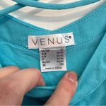 Venus  Strappy Detail V-Neck Top Turquoise Blue Cold Shoulder Short Sleeve Boho Photo 5