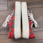 Hanes Vintage Christmas Holiday Sneakers Lace Up Platform Red Women's Size 6M Photo 3