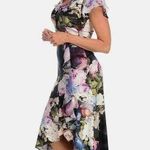 Kate & Mallory  Size Large Asymmetrical Flutter Floral Stretch Midi Dress Photo 0