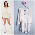 Urban Outfitters  Gauzy White Junie Long Sleeve Romper Photo 1