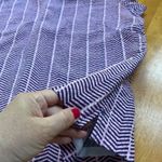 Southern Tide Pink Navy Crop Top Blouse Shirt Cotton Cap Sleeve Back Zip, Size L Photo 6