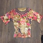 Chico's Chico boho gathered waist jeweled blouse Photo 2