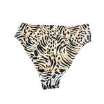 Shade & Shore Womens Cheeky Bikini Bottom Beige Black Animal Print Size M Photo 1