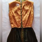 Vintage Betty Hartford glitter metallic dress with pleated skirt & belt Gold Photo 8