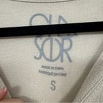 Chaser  Grey Lips Lashes Print Sweatshirt Womens S Casual Cozy Heart Elbow Girly Photo 4