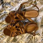 Guess 7.5 Tan brown strappy stiletto heels Photo 1