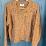 Old Navy Light Brown Cable Knit Crewneck Sweater | Size Medium Photo 0