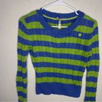 Aeropostale Y2k Blue and Green Striped Ribbed Sweater Size L Photo 6