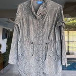 Vera Wang Simply Vera  Animal Print Wind Breaker Gray Size XS Photo 0