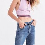 Silence + Noise Charli Tipped Racerback Cropped Tank Zipper Banded Pink Purple Photo 3