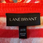 Lane Bryant Red and White Oversized Long Sleeve Blouse Photo 1