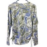Hurley  Swim Shirt Marble Swirl Print Long Sleeve Ruched Drawstring Side Womens L Photo 8