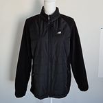 New Balance  womens Size XL Quilted Fleece Running Jacket Black Zip Side Pockets Photo 1