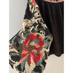 Sundance Artists Vision Tunic Size S Black Floral Embroidered Crinkle Boho NWOT Photo 3