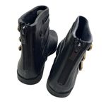 Loeffler Randall Rain Boots Women's Size 9 Fenton Black Rubber Gold Buckle Ankle Photo 8