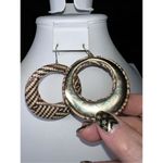 MCM Vintage  Raffia Weaved Hoop Dangle Earrings Photo 3