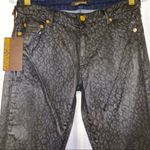 Roberto Cavalli Coated Leopard 5 pocket fit Midrise Skinny Jeans 🆕 42 “Nero” Photo 5