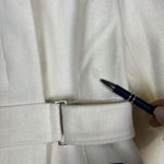 Via‎ Spiga Womens Wool Peacoat Coat Sz 6 Cream Black Trim Mid Length Ivory Photo 4