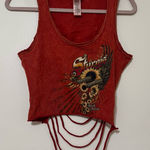 Harley Davidson Distressed open Back Sunflower Sturges Tank Top Red Size M Photo 0
