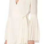 Intermix NWT  Women’s Small Kingston‎ Pleated Long Sleeve Ivory Wrap Skort Romper Photo 0