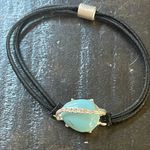 Boutique Elegant Silver Tone Natural Stone Crystal & Turquoise Color Hair Tie Bracelet Photo 0
