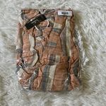 New Lulus double V neck tie back cover up dress dusty orange/blue/white Large Pink Photo 2